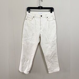 Loft curvy high waist straight crop jeans winter white size 4/27